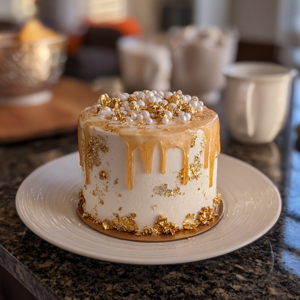 Elegant Gold Pisces Cake