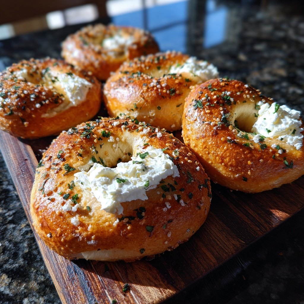 Soft Homemade Bagels With Yogurt