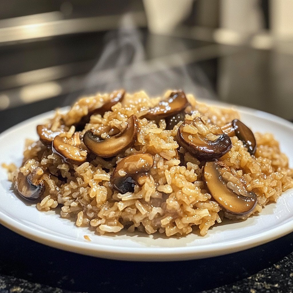 One Pot Soy Sauce Mushroom Rice