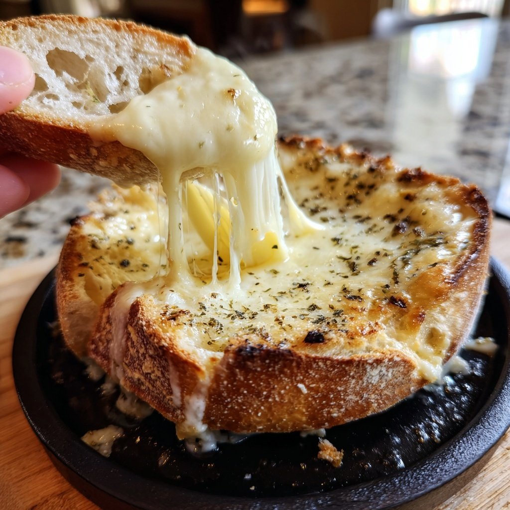 Fondue with White Wine and Garlic