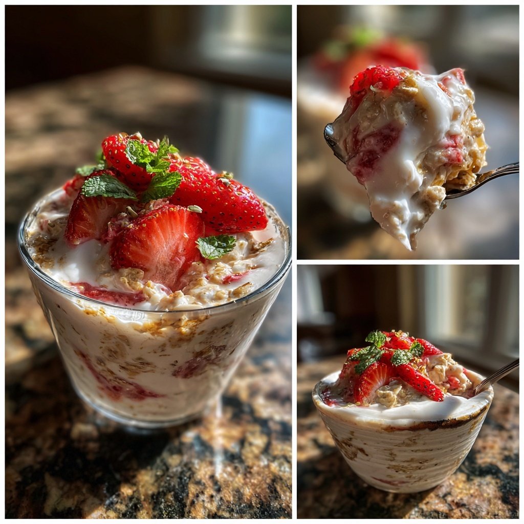 Strawberry Cream Overnight Oats