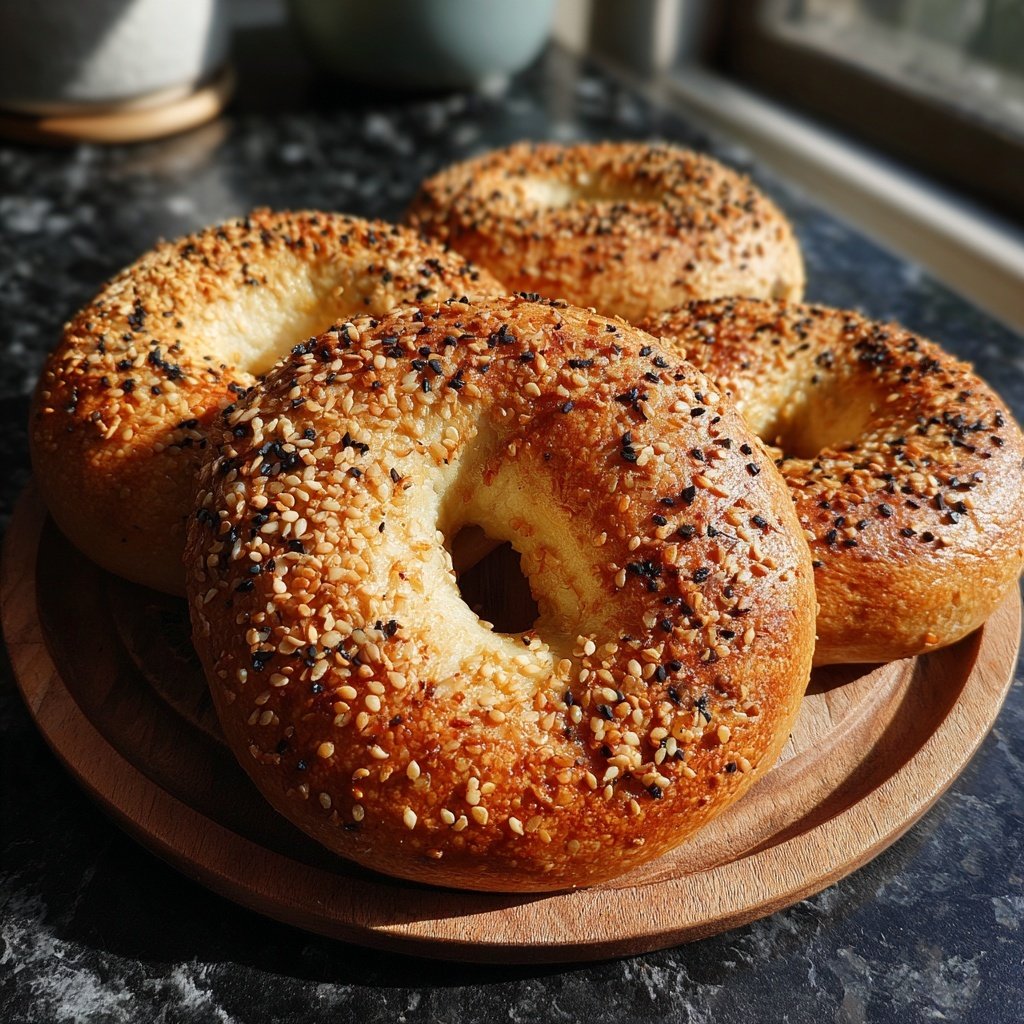High Protein Sesame Bagels
